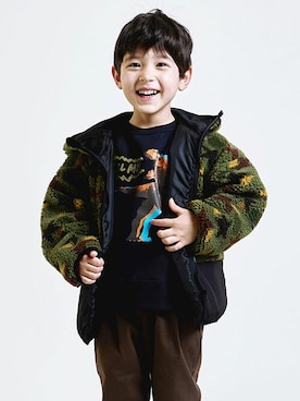 「ボア」｜「アイテム（その他アウター）」を使った、DIL baby&kids shopさん（キッズ・106cm）の秋コーディネート