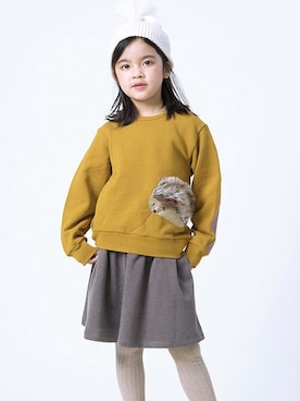 「la poche biscuit（ラポシェビスキュイ）のアイテム（スウェット）」を使った、DIL baby&kids shopさん（キッズ・115cm）の秋コーディネート