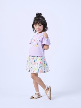 「la poche biscuit（ラポシェビスキュイ）のアイテム（パンツ）」を使った、DIL baby&kids shopさん（キッズ・106cm）の夏コーディネート