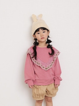 「la poche biscuit（ラポシェビスキュイ）のアイテム（スウェット）」を使った、DIL baby&kids shopさん（キッズ・107cm）の冬コーディネート