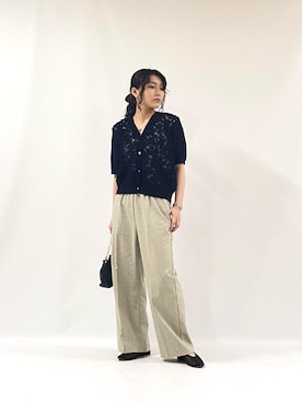 「ワイドパンツ 」｜「アイテム（パンツ）」を使った、KAOさん（レディース・158cm）の夏コーディネート