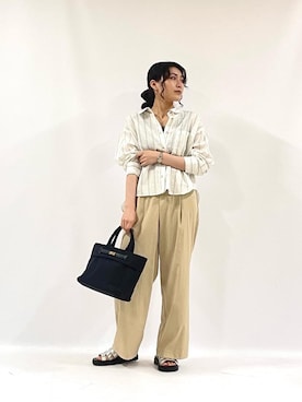 「ワイドパンツ 」｜「アイテム（パンツ）」を使った、KAOさん（レディース・158cm）の夏コーディネート