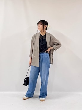 「小花柄」｜KAOさん（レディース・158cm）の夏コーディネート
