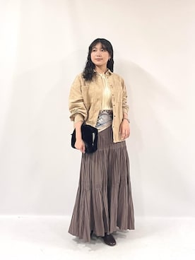 「アイテム（バンダナ/スカーフ）」を使った、KAOさん（レディース・158cm）の秋コーディネート