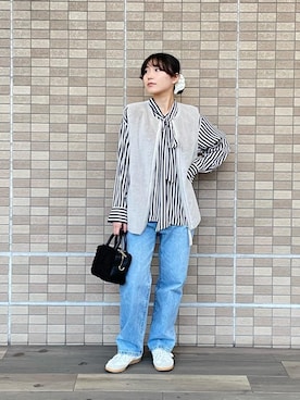 「ボウタイ」｜KAOさん（レディース・158cm）の秋コーディネート