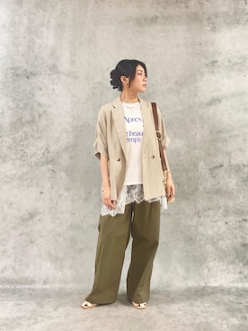 「le.coeur blanc（ルクールブラン）のアイテム」を使った、KAOさん（レディース・158cm）の春コーディネート