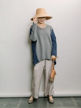 「ELVENCE DEUX（エルベンスドゥ）のアイテム（パンツ）」を使った、ELVENCE DEUXさん（レディース・160cm）の冬コーディネート