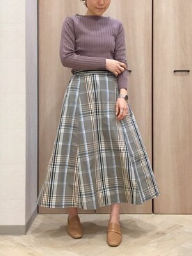 「ELVENCE DEUX（エルベンスドゥ）のアイテム（スカート）」を使った、ELVENCE DEUXさん（レディース・160cm）の冬コーディネート