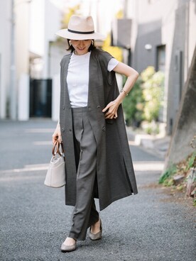 「ELVENCE DEUX（エルベンスドゥ）のアイテム（その他アウター）」を使った、ELVENCE DEUXさん（レディース・162cm）の春コーディネート