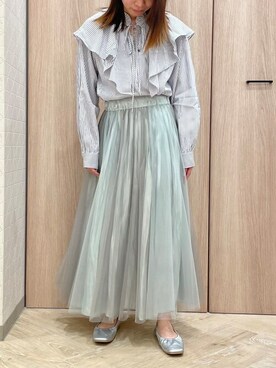 「ELVENCE DEUX（エルベンスドゥ）のアイテム（スカート）」を使った、ELVENCE DEUXさん（レディース・150cm）の春コーディネート