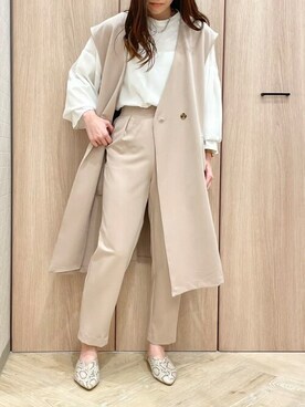 「ELVENCE DEUX（エルベンスドゥ）のアイテム（その他アウター）」を使った、ELVENCE DEUXさん（レディース・155cm）の春コーディネート