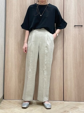 「ELVENCE DEUX（エルベンスドゥ）のアイテム（パンツ）」を使った、ELVENCE DEUXさん（レディース・162cm）の春コーディネート