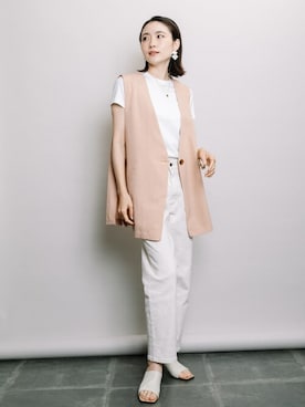 「テーパードデニム」｜「アイテム（その他アウター）」を使った、ELVENCE DEUXさん（レディース・162cm）の春コーディネート