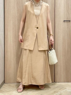 「ELVENCE DEUX（エルベンスドゥ）のアイテム（その他アウター）」を使った、ELVENCE DEUXさん（レディース・155cm）の春コーディネート