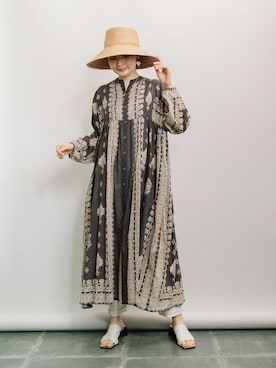 「ELVENCE DEUX（エルベンスドゥ）のアイテム（シャツワンピース）」を使った、ELVENCE DEUXさん（レディース・160cm）の春コーディネート