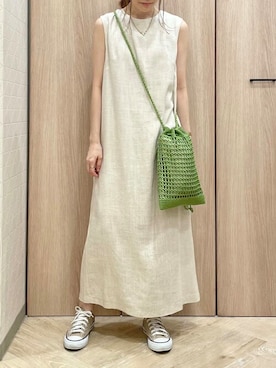 「ELVENCE DEUX（エルベンスドゥ）のアイテム（ワンピース/ドレス）」を使った、ELVENCE DEUXさん（レディース・155cm）の夏コーディネート