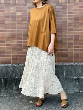「ELVENCE DEUX（エルベンスドゥ）のアイテム（トップス）」を使った、ELVENCE DEUXさん（レディース・161cm）の夏コーディネート