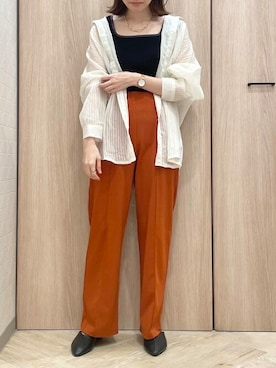 「ELVENCE DEUX（エルベンスドゥ）のアイテム（パンツ）」を使った、ELVENCE DEUXさん（レディース・155cm）の夏コーディネート