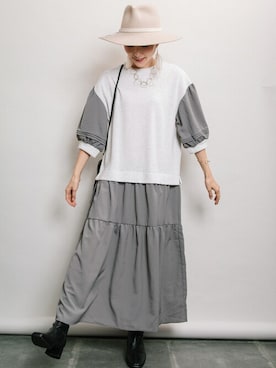 「ELVENCE DEUX（エルベンスドゥ）のアイテム（ワンピース/ドレス）」を使った、ELVENCE DEUXさん（レディース・162cm）の秋コーディネート