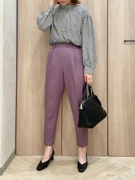 「ELVENCE DEUX（エルベンスドゥ）のアイテム（パンツ）」を使った、ELVENCE DEUXさん（レディース・155cm）の秋コーディネート