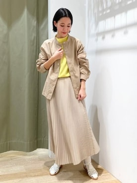 「human woman（ヒューマンウーマン）の◆スタンドカラーブルゾン（ブルゾン）」を使った、harukaさん（レディース・156cm）の春コーディネート