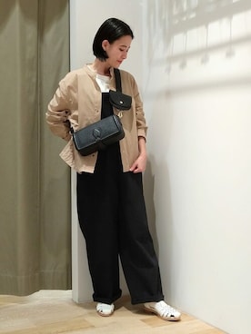 「human woman（ヒューマンウーマン）の◆スタンドカラーブルゾン（ブルゾン）」を使った、harukaさん（レディース・156cm）の春コーディネート