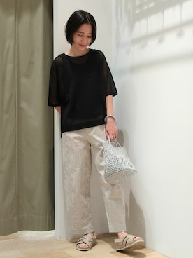 「アイテム（タンクトップ、グレー系）」を使った、harukaさん（レディース・156cm）の夏コーディネート