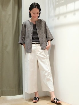 「アイテム（タンクトップ、グレー系）」を使った、harukaさん（レディース・156cm）の夏コーディネート