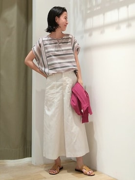 「アイテム（タンクトップ、グレー系）」を使った、harukaさん（レディース・156cm）の夏コーディネート