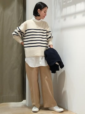 「human woman（ヒューマンウーマン）のアイテム」を使った、harukaさん（レディース・156cm）の秋コーディネート