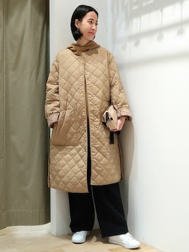 「バッグ」｜「アイテム（ノーカラーコート）」を使った、harukaさん（レディース・156cm）の冬コーディネート