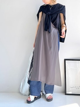 「オシャレウォーカー」｜「アイテム（サロペット/オーバーオール）」を使った、osharewalker staffさん（レディース・163cm）の夏コーディネート