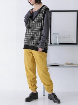 「n'OrLABEL（ノアールレーベル）の『フレキシンボーイフレンドパンツ』（その他パンツ）」を使った、osharewalker staffさん（レディース・155cm）の秋コーディネート