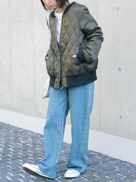 「オシャレウォーカー」｜「アイテム（ブルゾン）」を使った、osharewalker staffさん（レディース・155cm）の冬コーディネート
