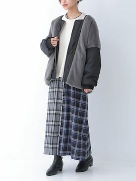 「オシャレウォーカー」｜「アイテム（ブルゾン）」を使った、osharewalker staffさん（レディース・161cm）の冬コーディネート