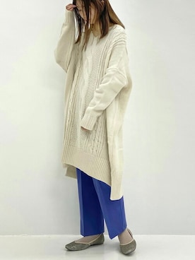 「ケーブルニット」｜「アイテム（ワンピース）」を使った、osharewalker staffさん（レディース・163cm）の冬コーディネート
