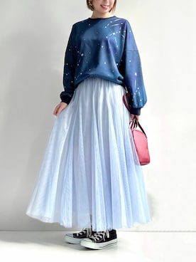 「osharewalker」｜「アイテム（スウェット）」を使った、osharewalker staffさん（レディース・162cm）の冬コーディネート
