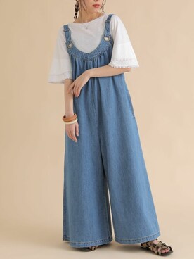 「オシャレウォーカー」｜「アイテム（サロペット/オーバーオール）」を使った、osharewalker staffさん（レディース・162cm）の春コーディネート