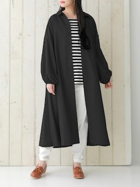 「オシャレウォーカー」｜「アイテム（シャツワンピース）」を使った、osharewalker staffさん（レディース・162cm）の春コーディネート