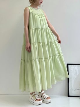 「osharewalker」｜「アイテム（ワンピース/ドレス）」を使った、osharewalker staffさん（レディース・164cm）の夏コーディネート
