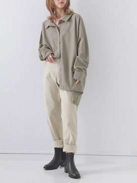 「n'OrLABEL（ノアールレーベル）の『フレキシンボーイフレンドパンツ』（その他パンツ）」を使った、osharewalker staffさん（レディース・155cm）の夏コーディネート