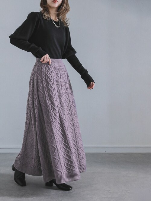 ケーブルニットスカート』（スカート）｜somari imagination（ソマリ