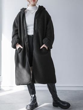 「オシャレウォーカー」｜「アイテム（ブルゾン）」を使った、osharewalker staffさん（レディース・155cm）の冬コーディネート