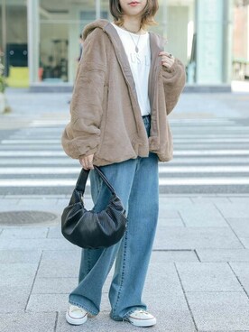 「オシャレウォーカー」｜「アイテム（その他アウター）」を使った、osharewalker staffさん（レディース・155cm）の冬コーディネート