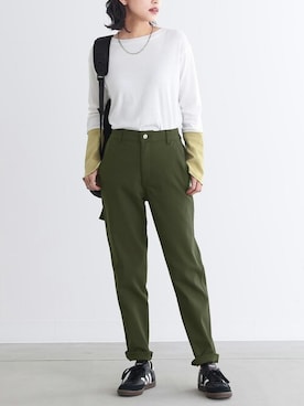 「n'OrLABEL（ノアールレーベル）の『フレキシンボーイフレンドパンツ』（その他パンツ）」を使った、osharewalker staffさん（レディース・161cm）の春コーディネート