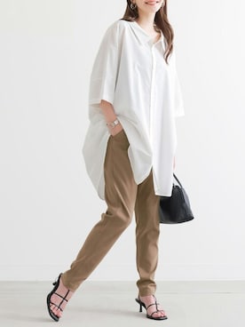 「n'OrLABEL（ノアールレーベル）の『フレキシンボーイフレンドパンツ』（その他パンツ）」を使った、osharewalker staffさん（レディース・164cm）の春コーディネート