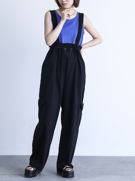 「オシャレウォーカー」｜「アイテム（サロペット/オーバーオール）」を使った、osharewalker staffさん（レディース・164cm）の春コーディネート