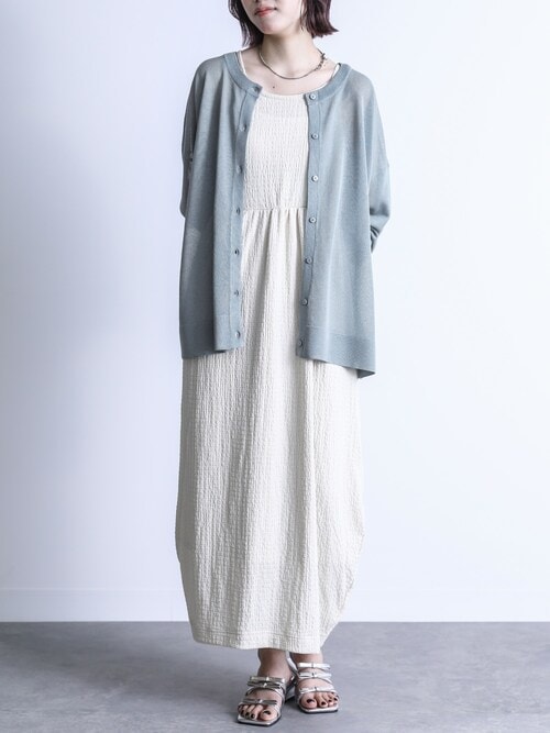 機能素材】『前後2wayシアーニットカーディガン』（カーディガン