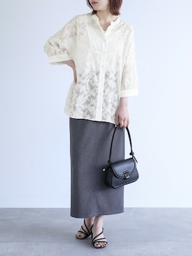 「n'OrLABEL（ノアールレーベル）のアイテム（シャツ/ブラウス）」を使った、osharewalker staffさん（レディース・164cm）の夏コーディネート