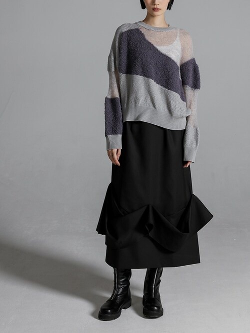 ランダム編地ニット』（ニット/セーター）｜kOhAKU（コハク）の